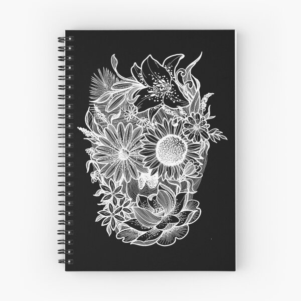Item preview, Flower skull inverse  designed and sold by susyrdesign.