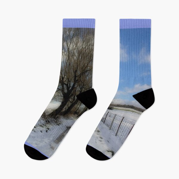 Item preview, Snowy French countryside landscape designed and sold by MarieClaude1954.