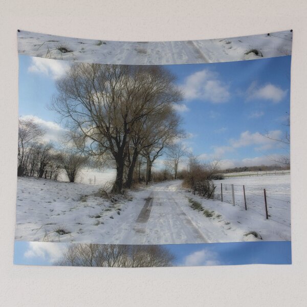 Item preview, Snowy French countryside landscape designed and sold by MarieClaude1954.
