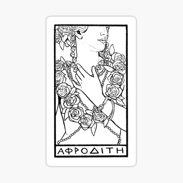 Aphrodite Devotional Statue BW Sticker