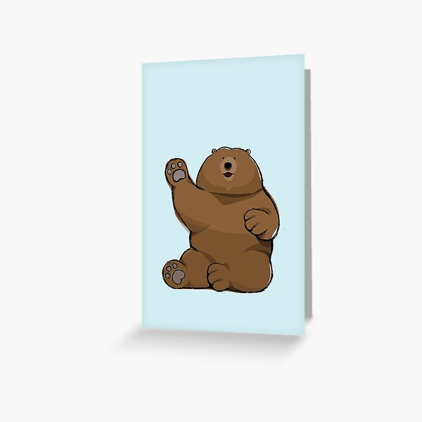 Waving Bear Greeting Card
