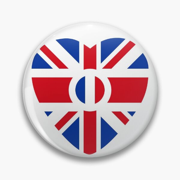 Item preview, British French Multinational Patriot Flag Series (Heart) designed and sold by Carbon-Fibre Media.
