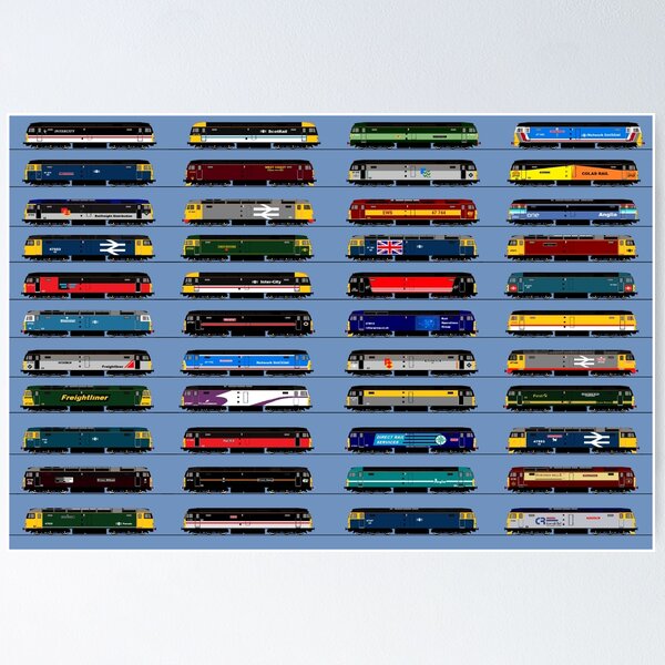Lokomotivensammlung der Klasse 47 Poster