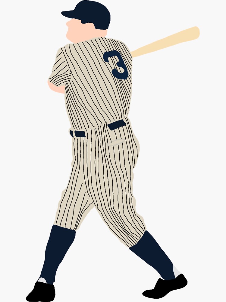 Babe Ruth - New York Yankee Home Kit Sticker for Sale by On Target Sports