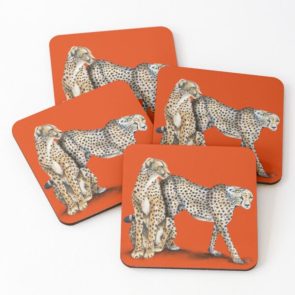 Item preview, Two Cheetahs - Red background designed and sold by Linda Sholberg.