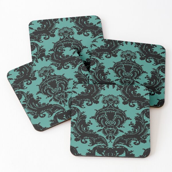 Item preview, Teal Lace Victorian Wallpaper designed and sold by MousMuse.