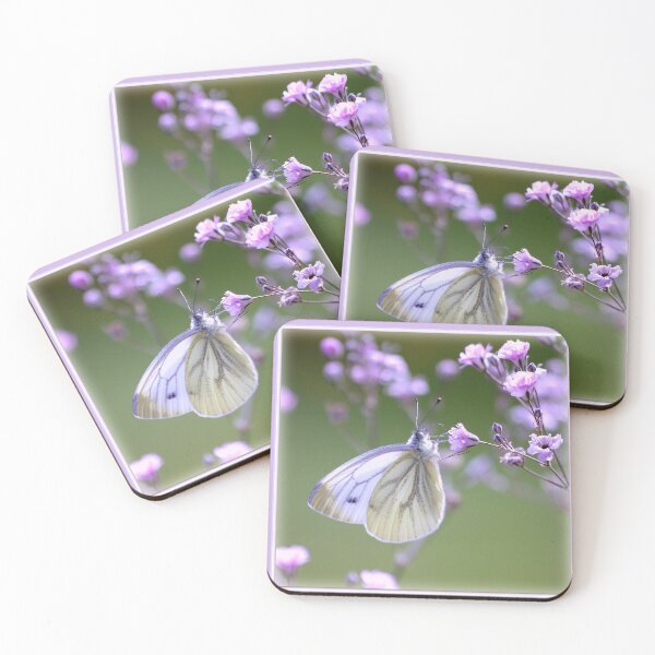 Item preview, Blue butterfly on purple flower designed and sold by MarieClaude1954.