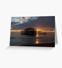 Brighton West Pier at Sunset Greeting Card