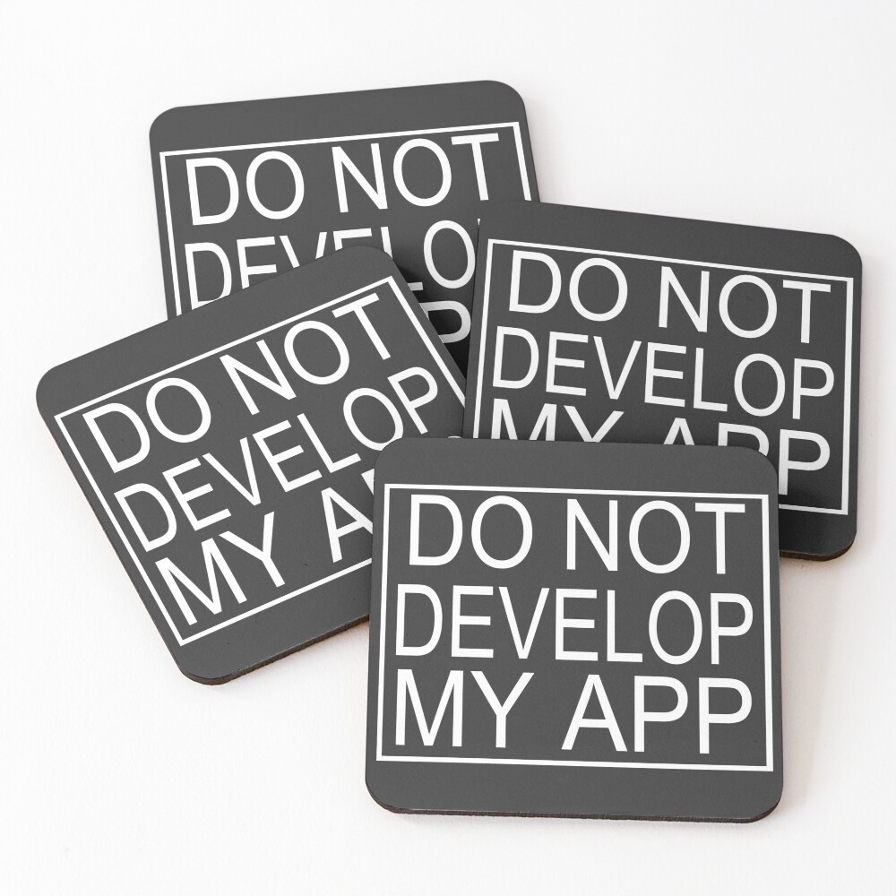 Do Not Develop My App Glootie from Rick and Morty Coasters (Set of 4)