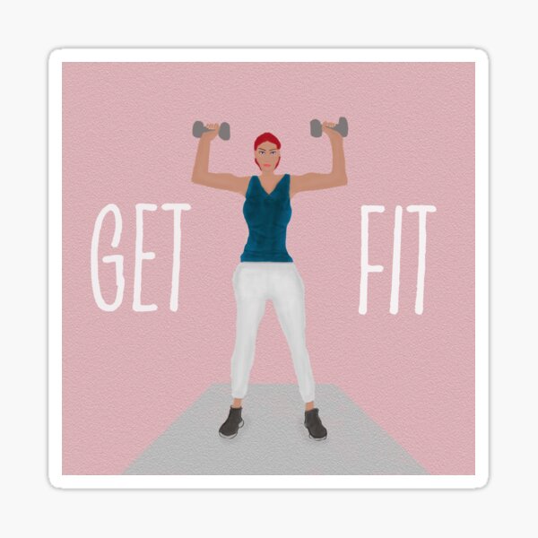 Get Fit Fitness Art Sticker