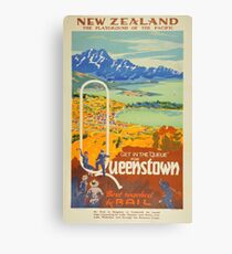 Vintage Queenstown New Zealand Travel Canvas Print