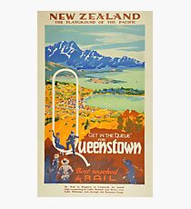 Lámina fotográfica Viaje a Vintage Queenstown Nueva Zelanda