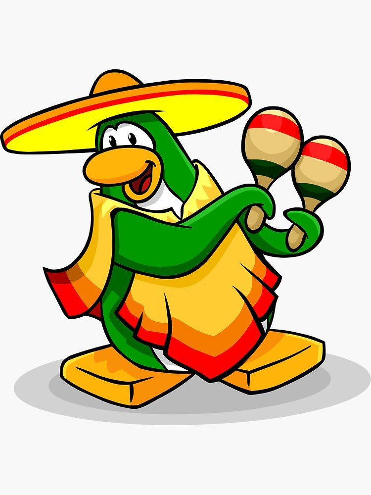 Penguin Maraca Poncho" Sticker for Sale by guysigns Redbubble