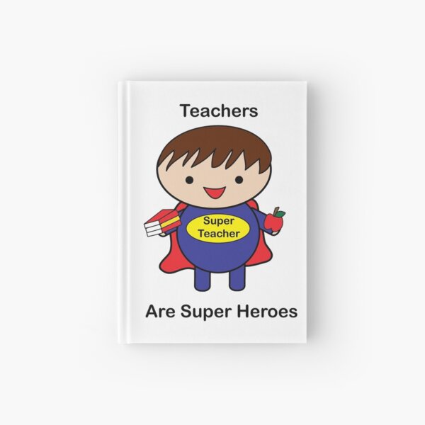 Teacher Male Super Hero Kawaii Hardcover Journal