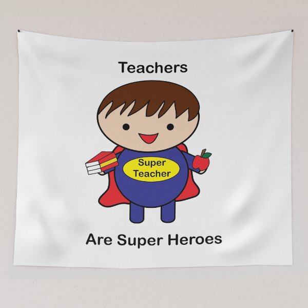Item preview, Teacher Male Super Hero Kawaii designed and sold by ValeriesGallery.