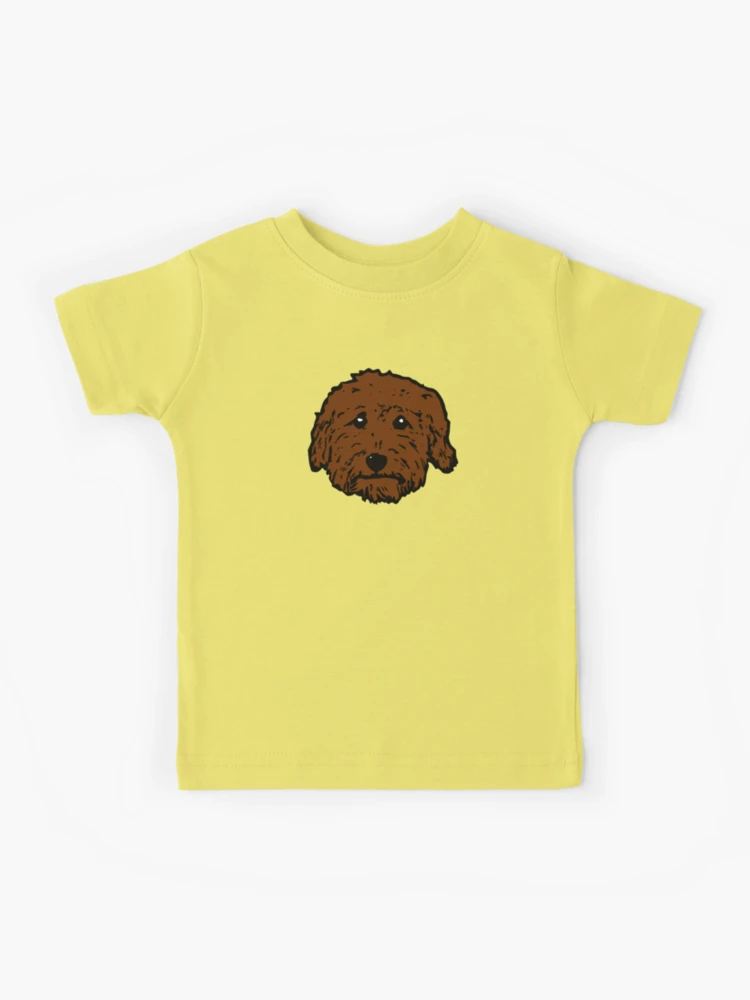 Poodle Goldendoodle! Labradoodle! Adorable doodle teddy bear dog in  chocolate brown, dark brown dog Kids T-Shirt