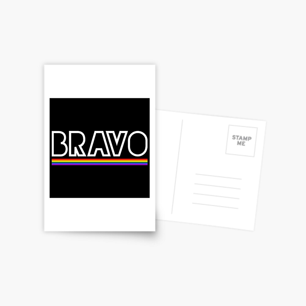 BRAVO Rainbow Flag (White Letters) Postcard