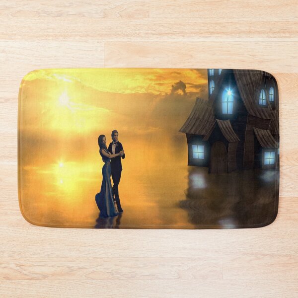 Item preview, Sunset Tango Argentine Sunset Dance By The Mansion On The Lake 3D Rendering Art designed and sold by 108dragons.