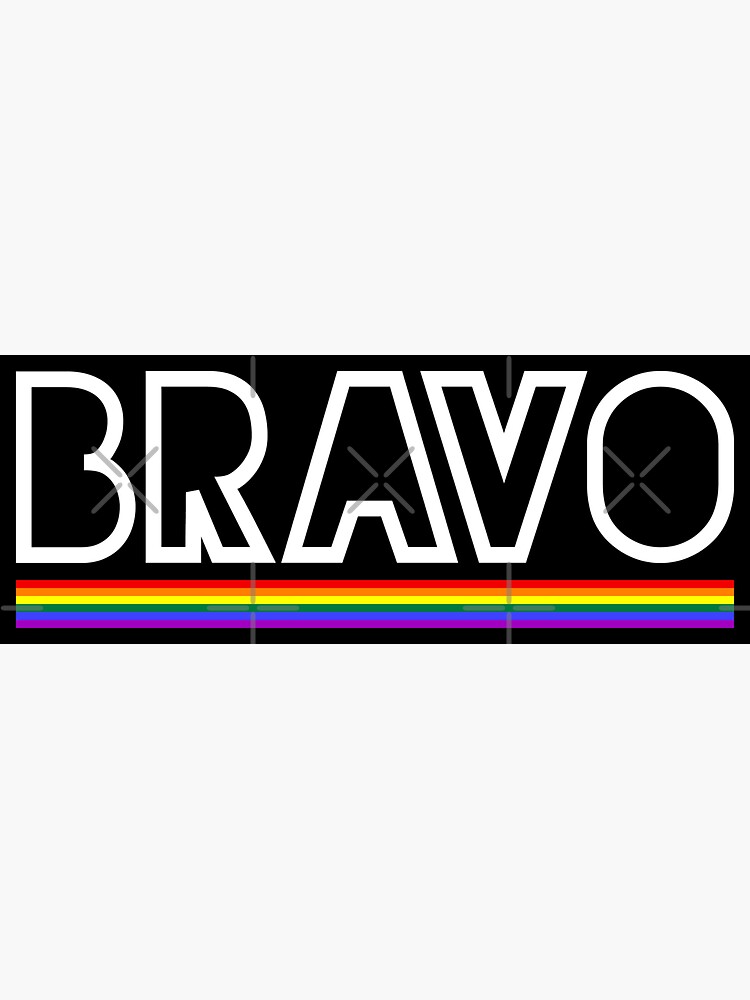BRAVO Rainbow Flag (White Letters) by Gay-Pride-Depot