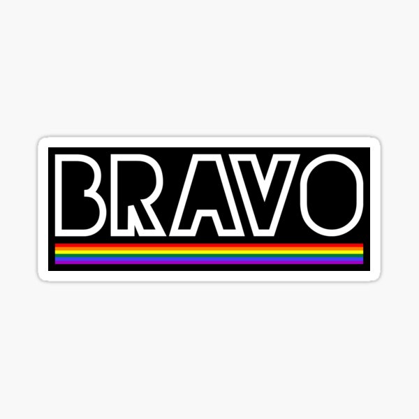 BRAVO Rainbow Flag (White Letters) Sticker