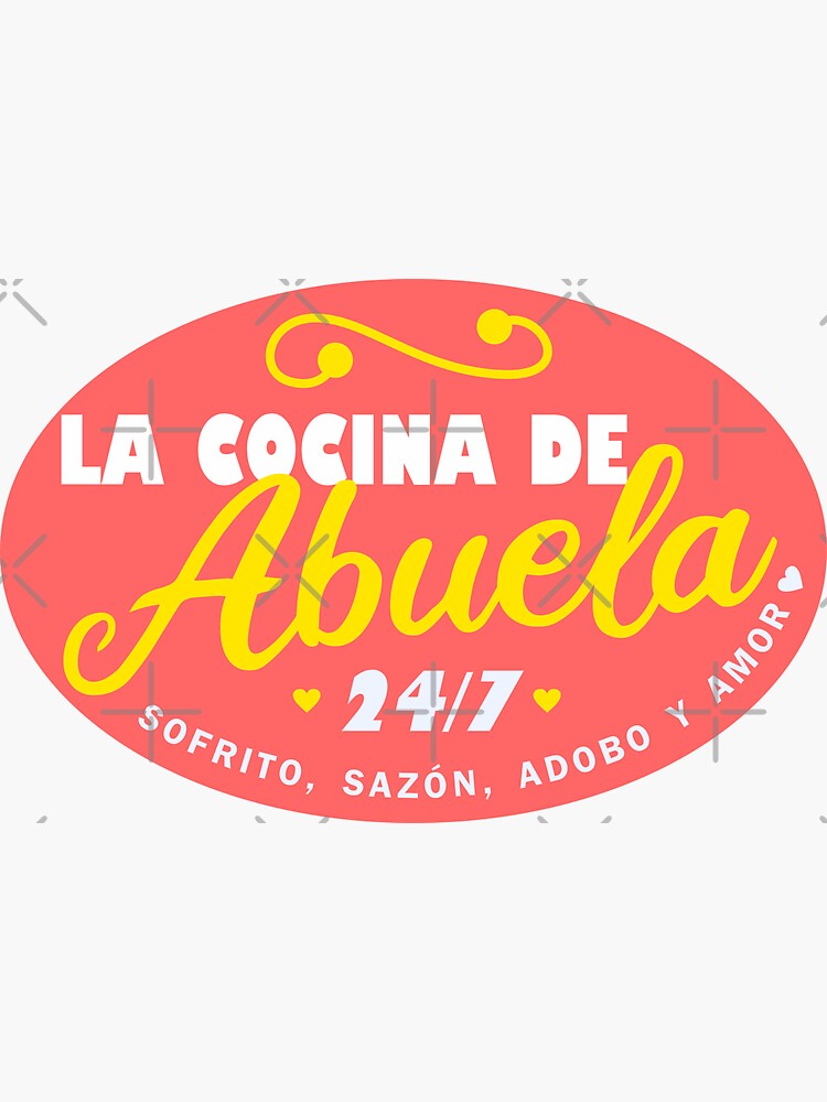 Pegatina Cocina De Abuela Puerto Rico Sofrito Sazon Adobo Y Amor De Bydarling Redbubble 