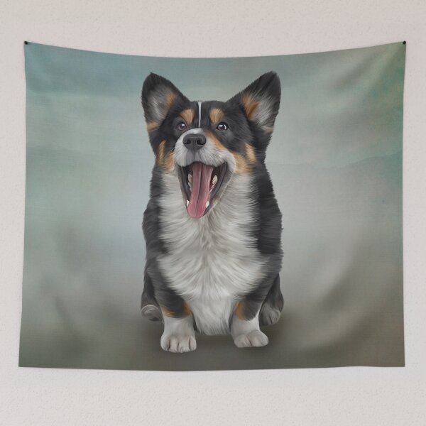 Item preview, Drawing Dog Welsh Corgi black designed and sold by bonidog.