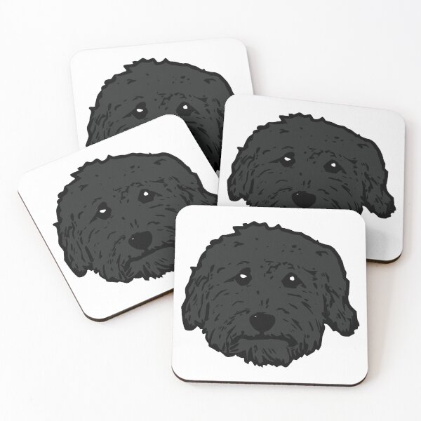 Item preview, Charcoal Poodle - dark gray Goldendoodle! Black Labradoodle! Adorable doodle teddy bear dog - in chocolate brown, dark brown dog designed and sold by smooshfaceutd.