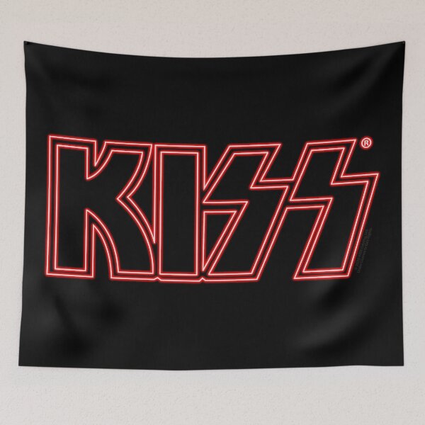 Item preview, Red Glowing KISS Neon Sign on Black designed and sold by gkillerb.