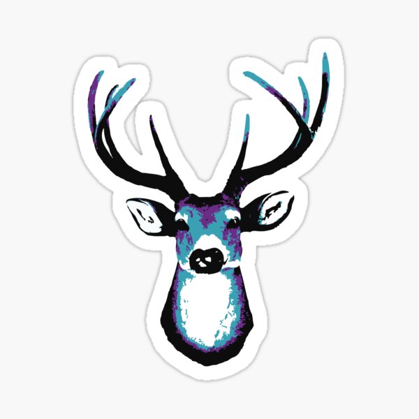 Deer head acid colors. Sticker