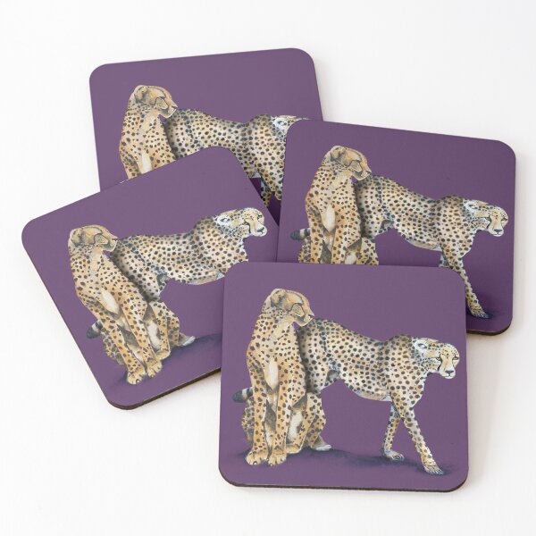 Item preview, Two Cheetahs - purple grape background designed and sold by Linda Sholberg.