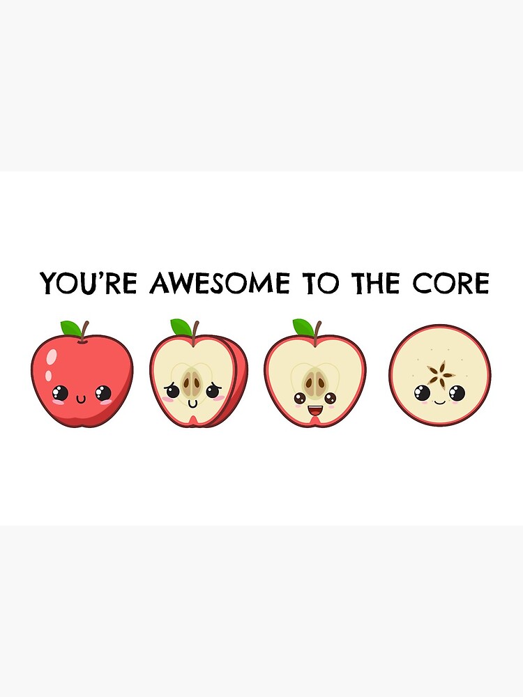 cute-apple-design-awesome-to-the-core-art-board-print-for-sale-by