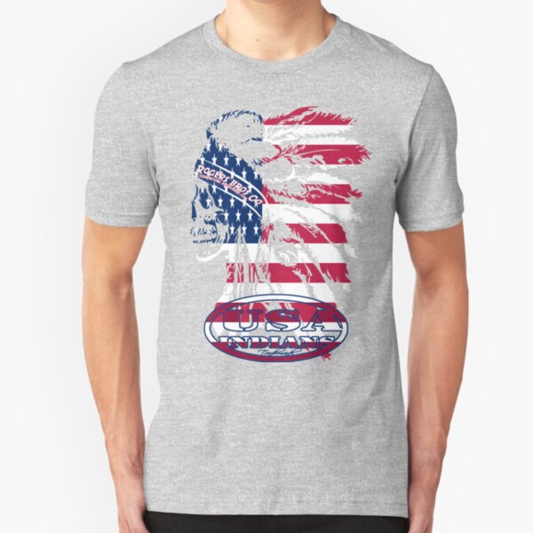 usa indian flag logo by rogers bros Slim Fit T-Shirt
