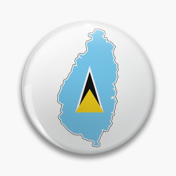 Artikelvorschau, Die Nationalflagge von St. Lucia ist in die Karte von St. Lucia eingeklemmt entworfen und verkauft von IdentiTee Studios.