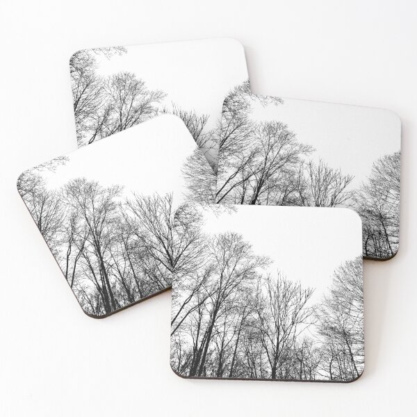 Item preview, Trees in winter - minimal black and white photo print designed and sold by M3EX.