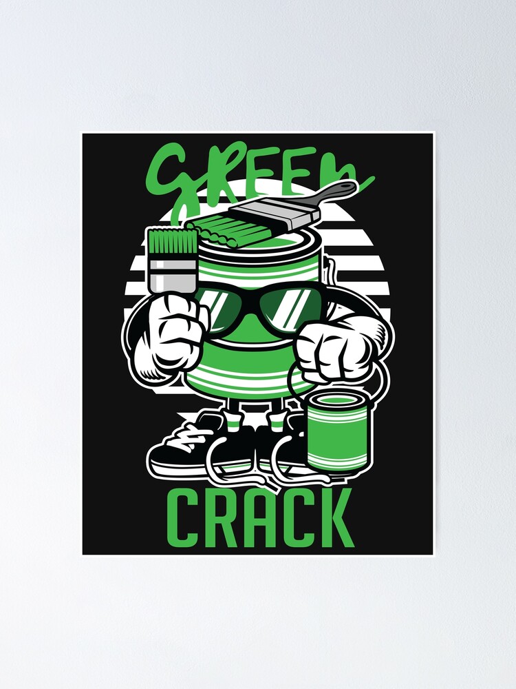 "Weed Strain Cartoon Characters, Green Crack Print" Poster by