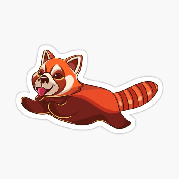 Cute Jumping Red Panda Sticker