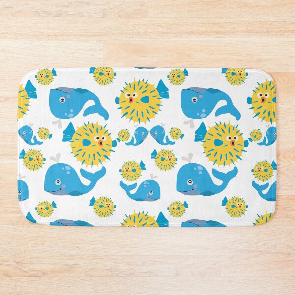 Item preview, Whale & Blowfish Cartoon Baby Pattern designed and sold by SarahTeskk.