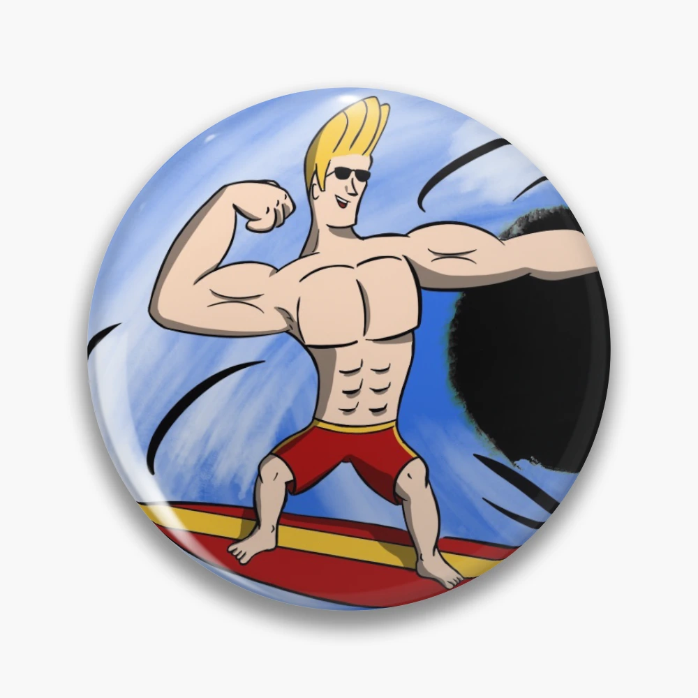 Surfs up with Johnny Bravo Pin for Sale by leehagseth | Redbubble