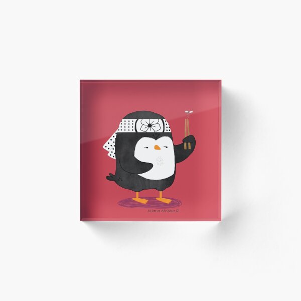 Karate Penguin Acrylic Block