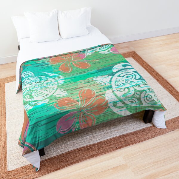 Tribal Turtles Collage Comforter