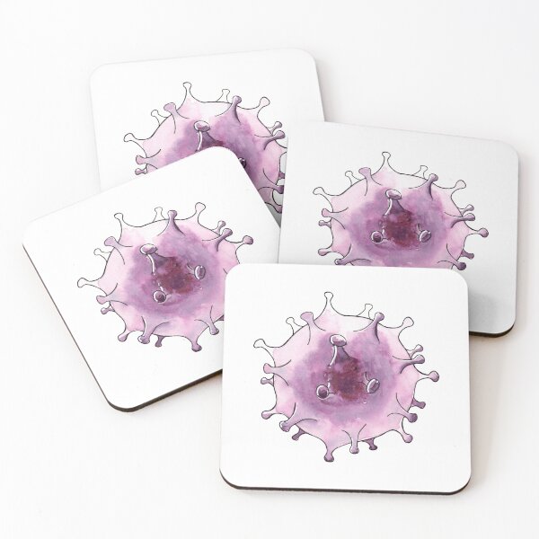 Item preview, Watercolor hand drawn sketch illustration of virion, a particle of the covid - 19 designed and sold by FuzzyLogicKate.