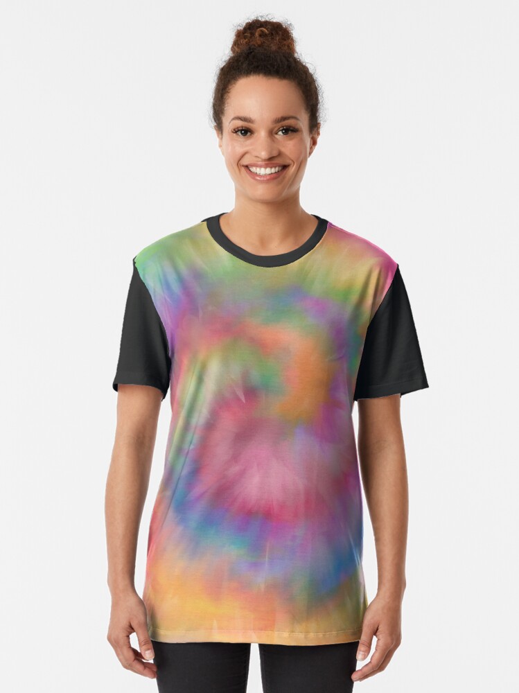 Rainbow Tie Dye Swirl Graphic T-Shirt for Sale by Karin Taylor