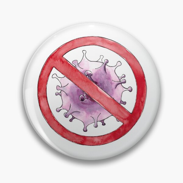 Item preview, Watercolor hand drawn sketch illustration of crossed virion, particle of covid 19 virus designed and sold by FuzzyLogicKate.