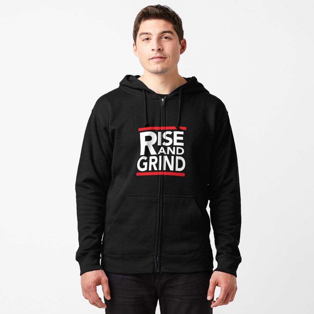 Rise and Grind - RUN DMC - Red  Zipped Hoodie