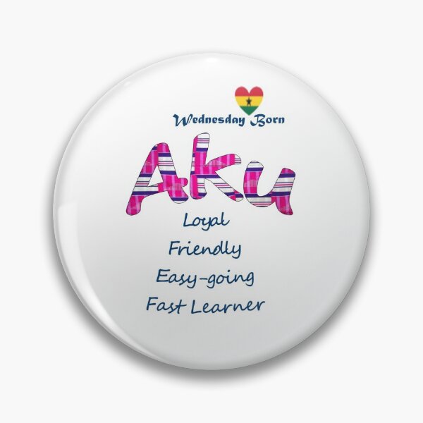 Item preview, Wednesday Born Ghanaian Female Name 'Aku' in pink designed and sold by WhoWeAre.