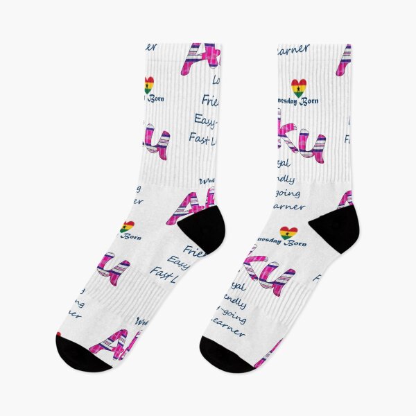 Item preview, Wednesday Born Ghanaian Female Name 'Aku' in pink designed and sold by WhoWeAre.