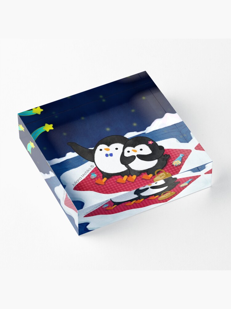 Alternate view of A Penguin Romantic Picnic Acrylic Block
