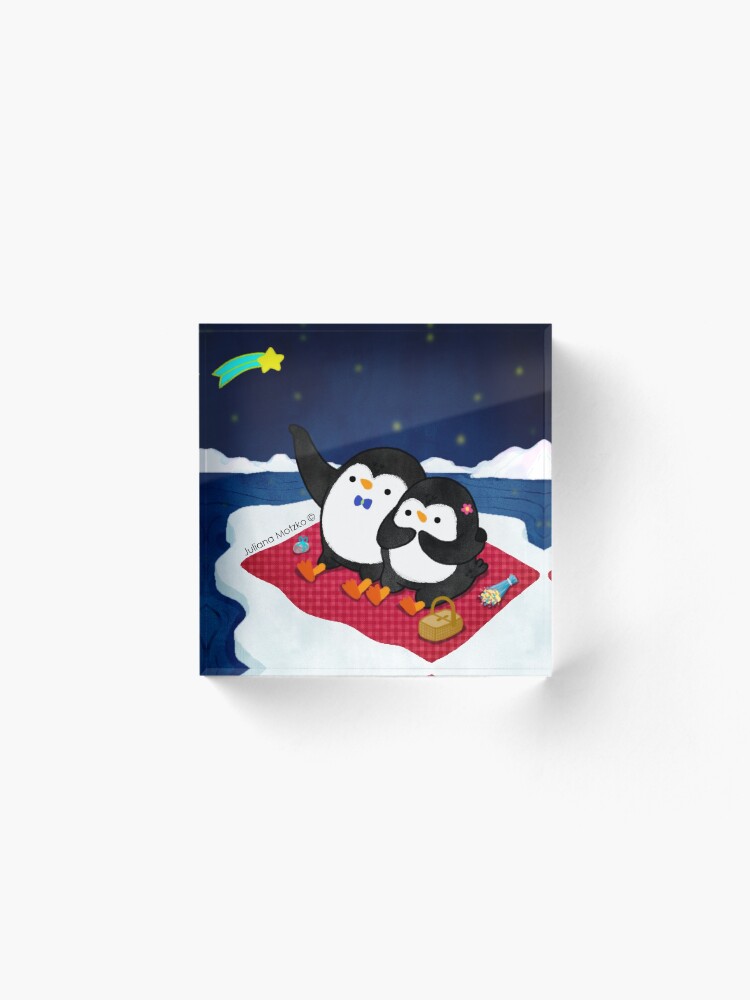 Alternate view of A Penguin Romantic Picnic Acrylic Block