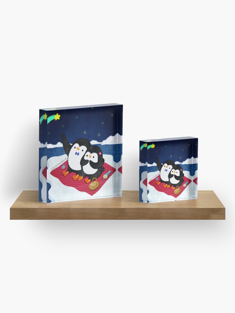 Alternate view of A Penguin Romantic Picnic Acrylic Block