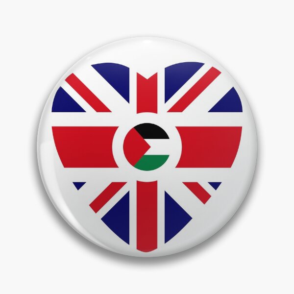 Item preview, British Palestinian Multinational Patriot Flag Series (Heart) designed and sold by Carbon-Fibre Media.